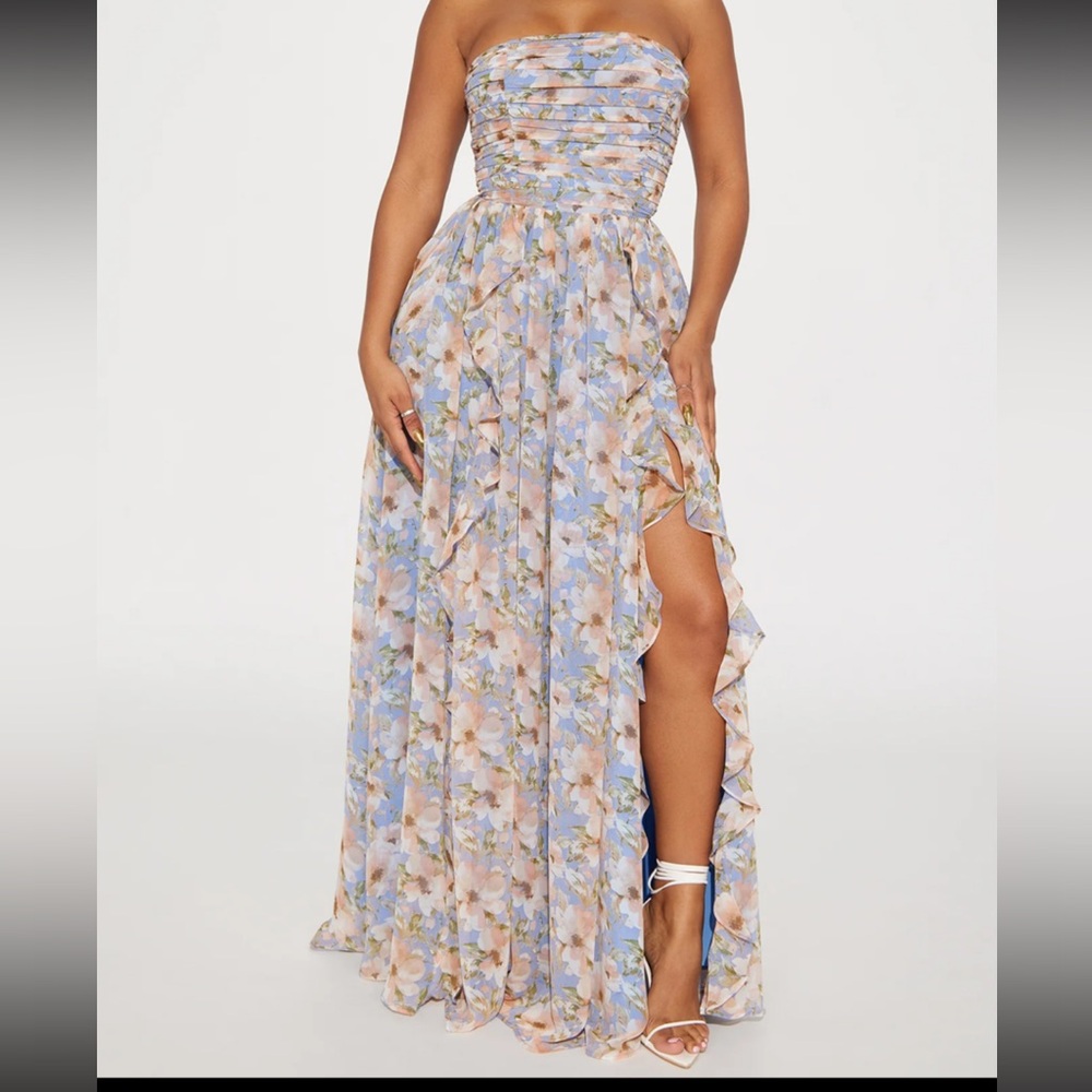 Floral Strapless Maxi Dress